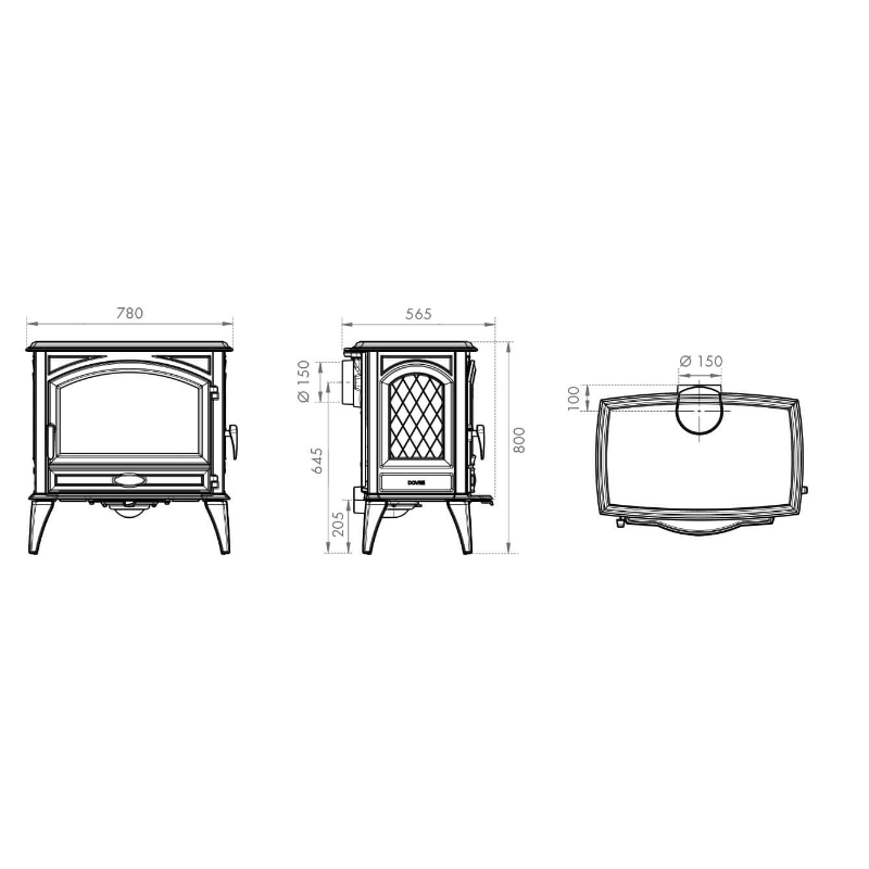 Dovre - Wood Heater - Free Standing - 760WDE - Cream (Enamelled) - 9.5kW - up to 240m2 - Image 4