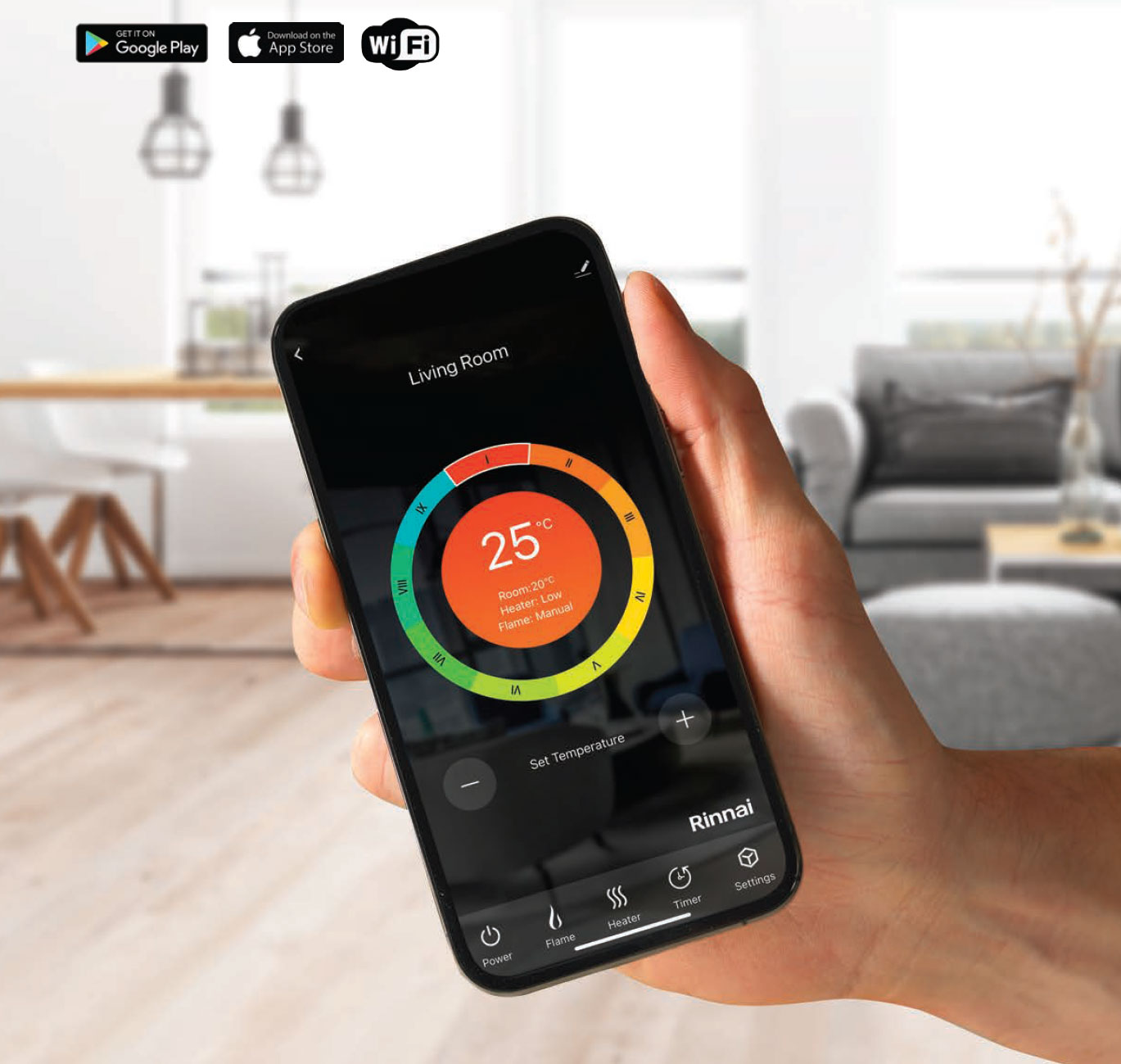 Rinnai - ES Series - WiFi - Electric Log Fire - ES2200 - Image 2