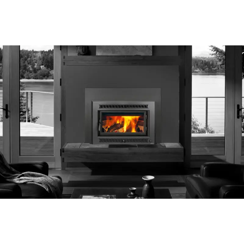 Lopi - Flush Wood - Medium - Inbuilt Wood Heater with NextGen Firebox - Including Fan & Cypress Black Face - Image 5