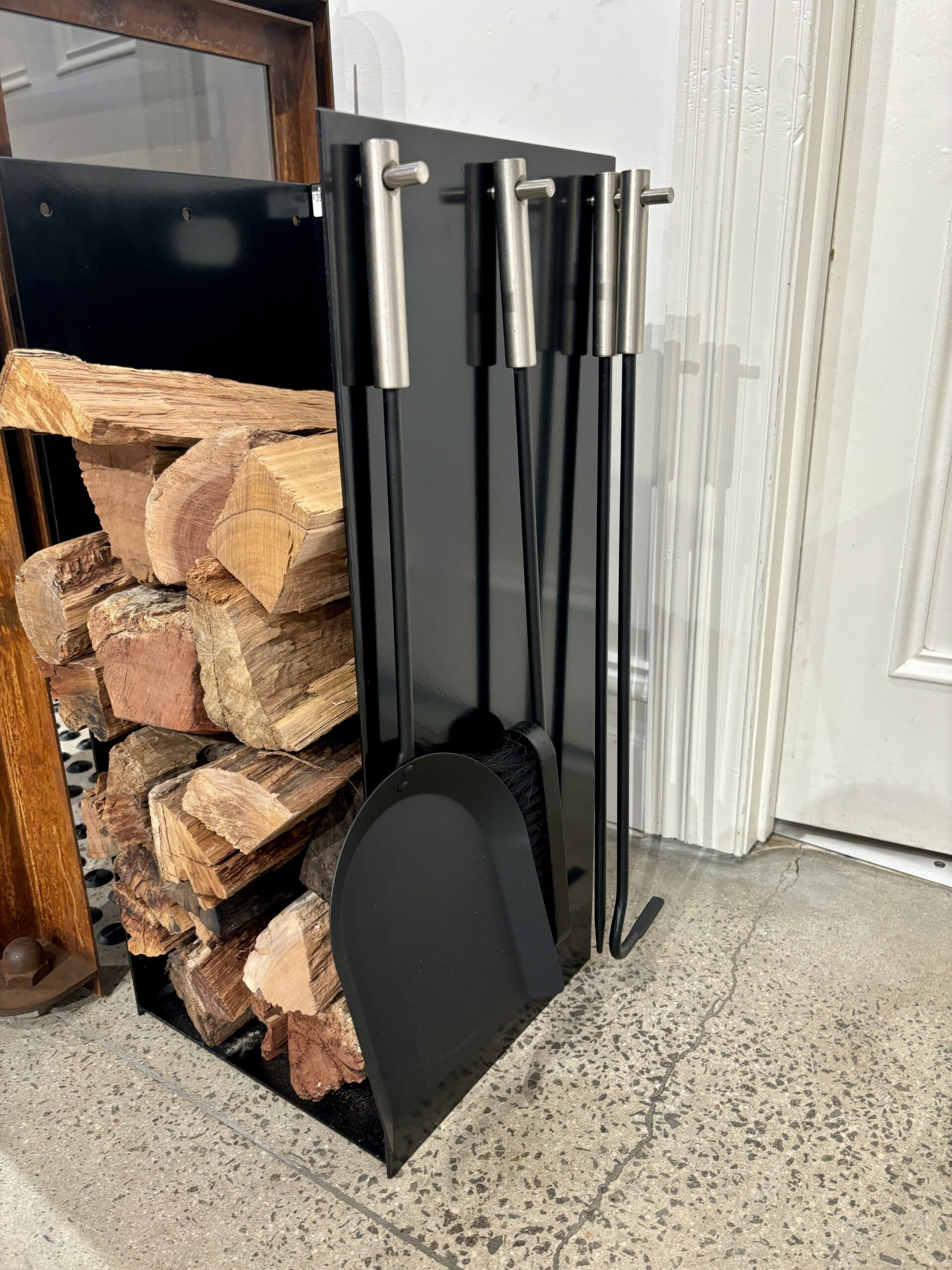 Castworks - Wood Heater Acc - Log Holder Upright with 4 Piece Fire Tool Set - Image 3