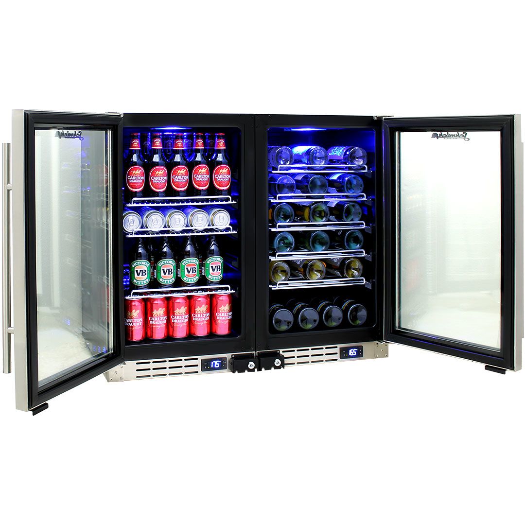 Schmick Under Bench Dual Zone Beer And Wine Bar Fridge - Model JC95B-Combo