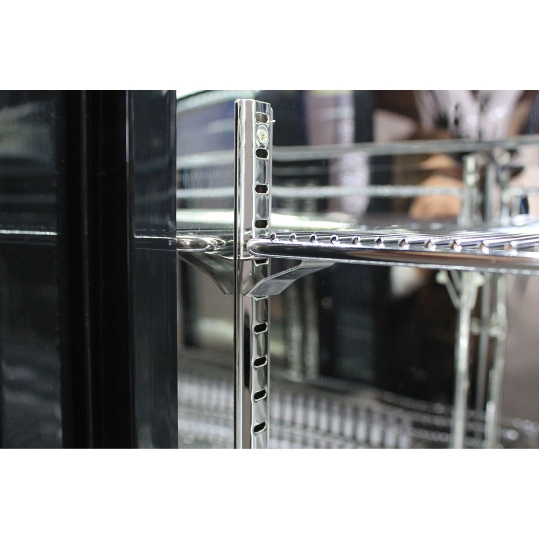 Rhino Commercial 2 Sliding Glass Door Black Bar Fridge