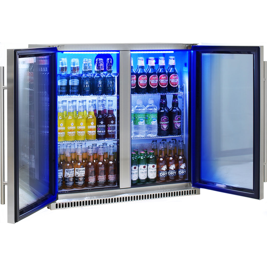 Schmick Stainless Bar Fridge 2 Door SK190-SS