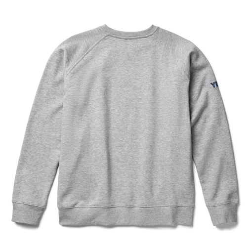 Yeti Brushed Fleece Crewneck Pullover Gray Rear